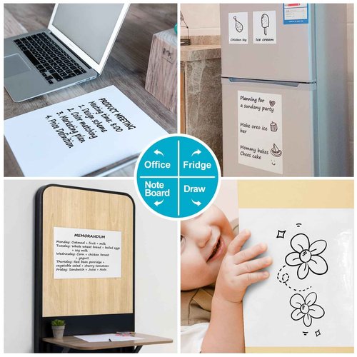 Dry Erase Board Sticker- Whiteboard Stickers-8.3''x11.7'' Removable Dry Erase Sheets- Fridge Dry Erase Paper for Wall/Desk/Refrigerator/Door/Locker/Home/Office/Classroom (White-20 Pcs)