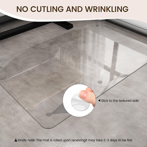 Warmstar Clear Office Chair Mat for Hardwood Floor,36"x47" Plastic Floor Mat Clear Rolling Mat for Office Chair No Curling,Heavy Duty Clear Desk Chair Mat Wood Tile Floor Mat for Office & Home