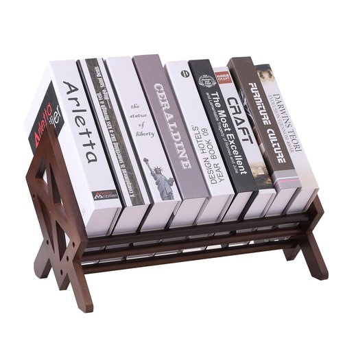 ZBBCTUS Desktop Bookshelf Organizer,Wood Tilting Bookcase,Tabletop Book Storage Rack,Book Rack Shelf Organizer for Book,CD,Magazine,Albums