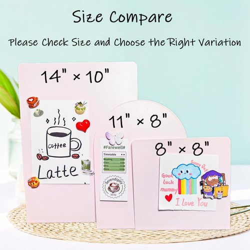 Metal Pink Magnet Display Board by [Brand Name] - 8" x 8" Anti-Slip Bulletin Board for Home & Office
