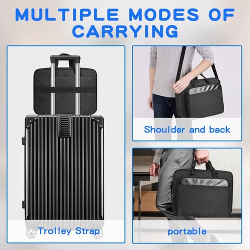 HarvMax Portable Mobile Printer Storage Bag, Laptop Briefcase, Premium Laptop Case, Holds Up to 17.3-inch Laptop for Travel, Business, Men, Women