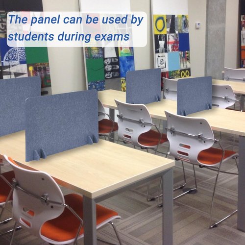 Vandebiao Desk Divider Privacy Panel (2 Pack) 24" x 16" - Portable Desk Partition & Dividers for Office, Home Study & School Exams - Focus Enhancing Privacy Shield - Gray