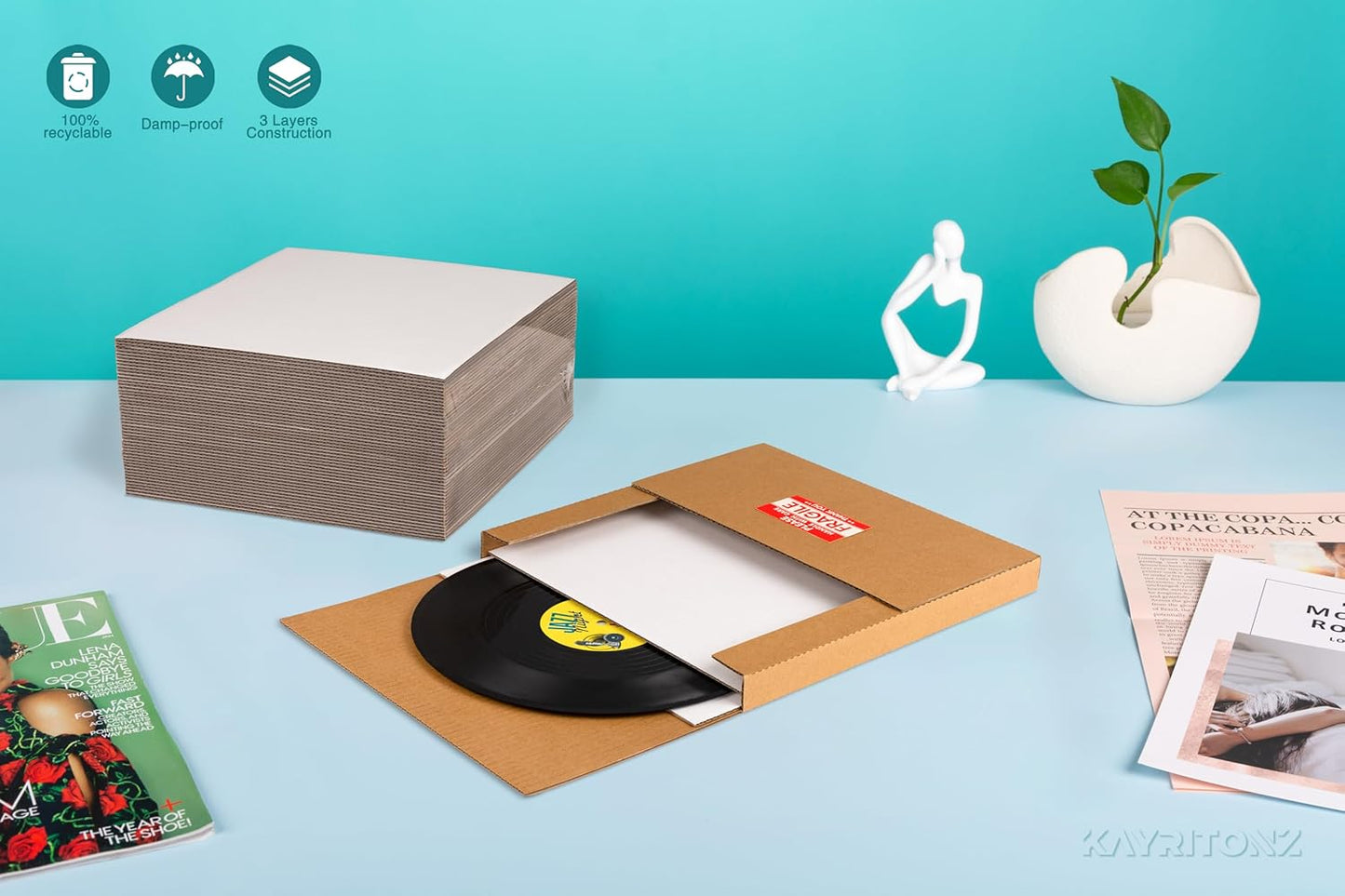 Corrugated Cardboard Sheets by [Brand Name] - 12.5x12.5 Inch Protective Pads for Shipping & Crafts | 25 PCS