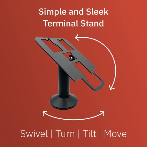 Discount Credit Card Supply Verifone MX915 / Mx925 7" Swivel & Tilt Metal Stand, Screw-in and Adhesive, Black