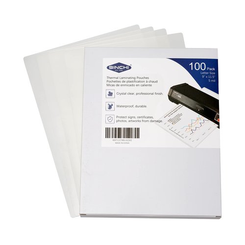 SINCHI 40-Second Warm-up, 3-5 mil, 13-inch Laminator & 3 Mil 200 Pack & 5 Mil 100 Pack Laminating Sheets