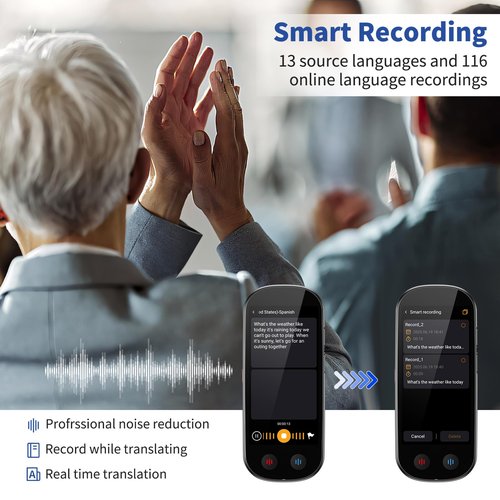 Language Translator Device No WiFi Needed, Upgraded ChatGPT Ai Translator, 150+ Languages Instant Two Way Translator Device, Offline/Recording/Photo/Voice Translation Real Time for Business Learning