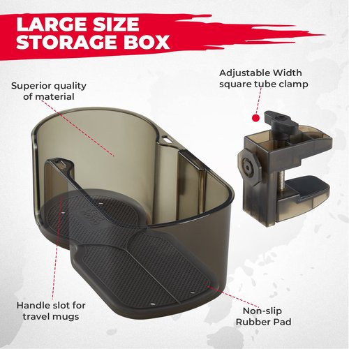 KEMIMOTO Desk Cup Holder, Caddy Table Organizer for Office Table, Lawn Chair, Golf Cart, Pontoon Boat, Suitable for Most 18-32 oz Bottles, Transparent Brown