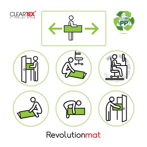 Floortex® Cleartex® Polypropylene Rectangular Anti-Slip Foldable Chair Mat for Hard Floors - 46" x 57"