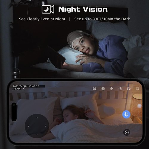 GBIUT Indoor Security Camera, 5G&2.4G WiFi Security Cameras Indoor for Home Security, Pan/Tilt Baby Monitor/Dog/Pet Camera with Phone App Motion Sensor & Night Vision. TF/CloudStorage (2Pack)