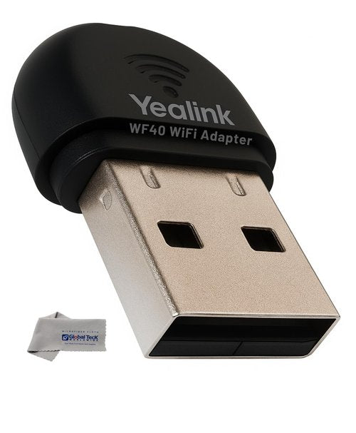 Yealink WF40 USB Wi-Fi Dongle Adapter for Desk Phones - Compatible Phone Models - T46U, T48U,T43U, T44U, T42U, T46S, T48S, T42S,T41S, T53, T52S, T27G, T29G, T46G,T48G Global Teck Microfiber Cloth