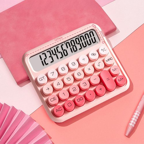 Pink Calculator 12-Digit Large LCD Display Calculator with Big Buttons, School, and Home Use,The Best Choice for Gifts