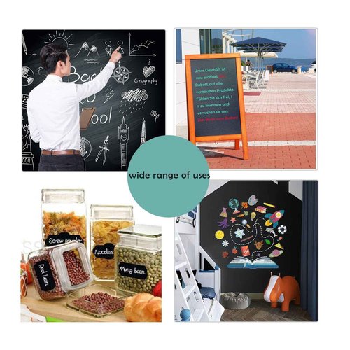Qiytecno Chalk Board Contact Paper with Adhesive, 36" x 48" Magnetic Chalkboards for Wall, Wallpaper Sheets for Office for School and Kids, Includes Liquid Chalks Markers and Dishcloth and Magnet