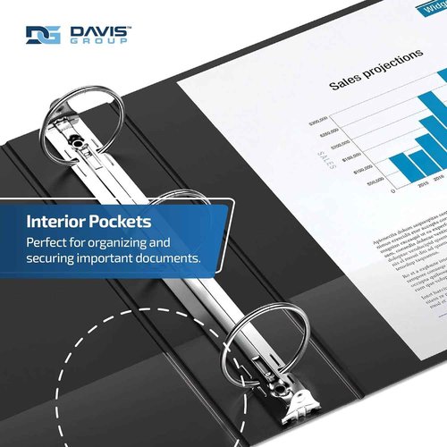 Davis Group Easyview Junior Binder, Premium Small Clear-View 3-Ring Binder for School, Office, or Home, Made in Canada, 1.5-Inch Mini Binder, 8.5"x5.5", Black