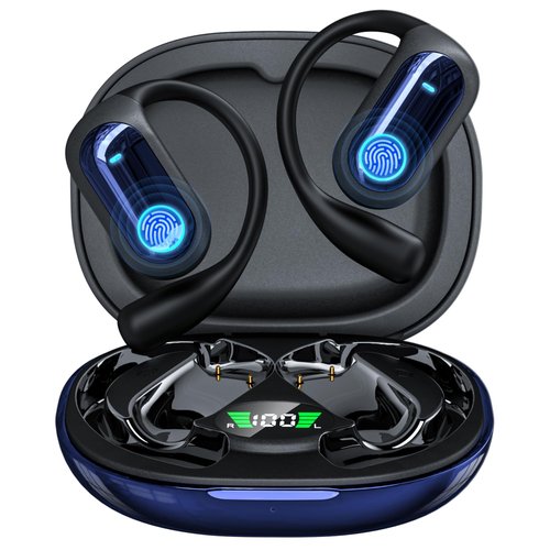 MOZC 168 Languages AI Translation Earbuds, Bluetooth 5.4 Headphones Translator, 4-in-1 Smart Mode Touch Screen Real-Time Earphones Fit iOS and Android Ideal for Travel Business Learning, Deep Blue