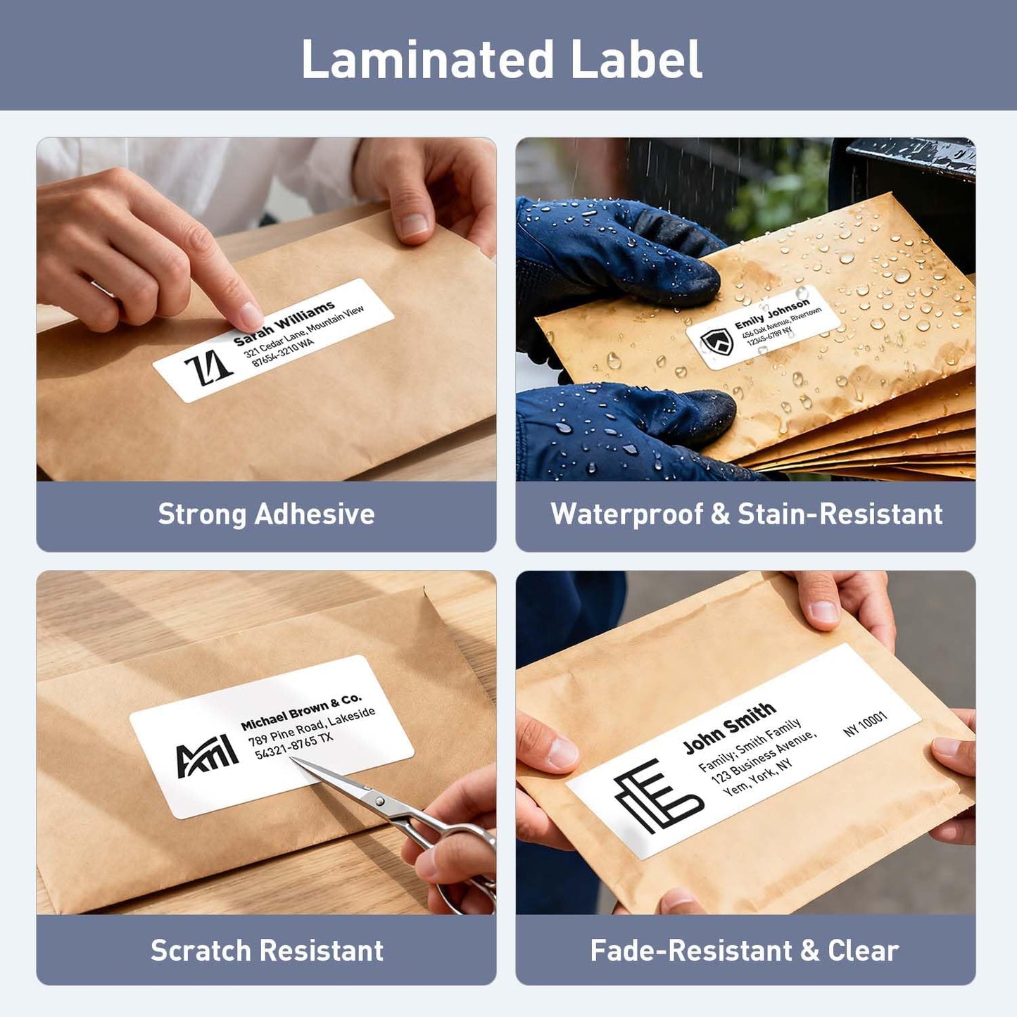SUPVAN Personalized Address Labels - Waterproof, Highly Adhesive, 1'' X 4-1/8'' | 70 Blank Labels/Roll