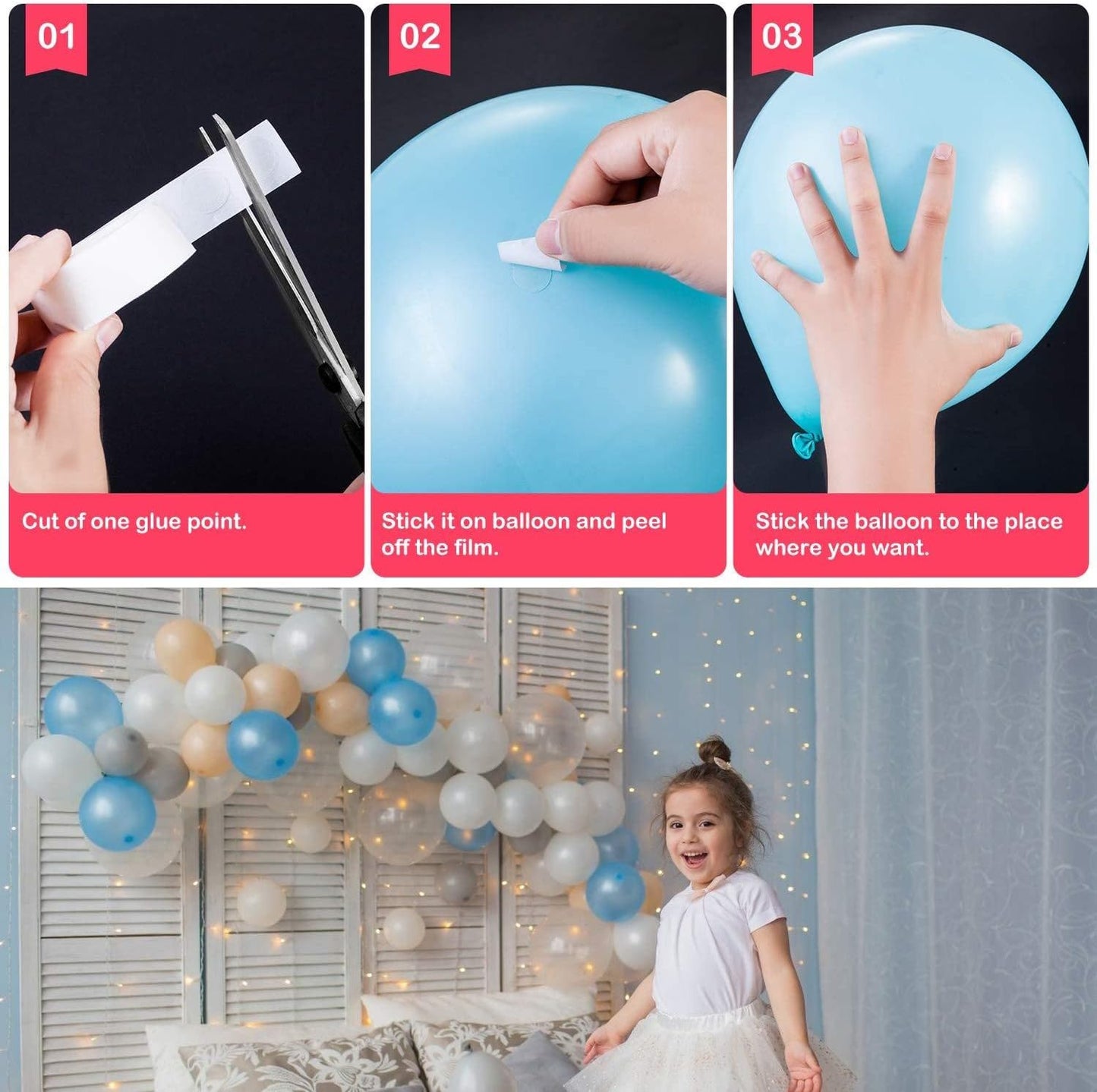 Skiennix Balloon Arch Decorating Kit - 2 Tape Strips for Stunning Party & Wedding Decor