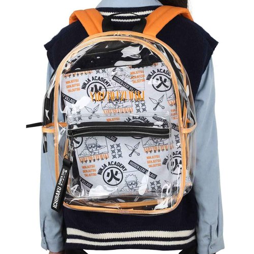 Bioworld Naruto Shippuden 17 Clear Plastic Backpack with Removable Laptop Pocket