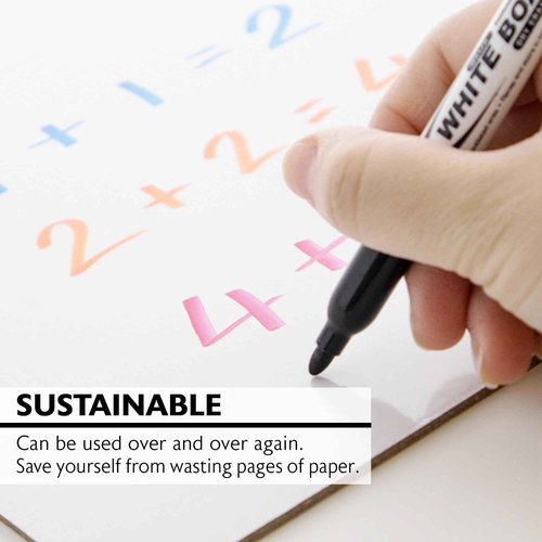 BAZIC Products Dry Erase Lap Board 9"x12", Double Sided Primary Ruled & Blank, Small Portable Whiteboards for Teacher Home, 24-Pack