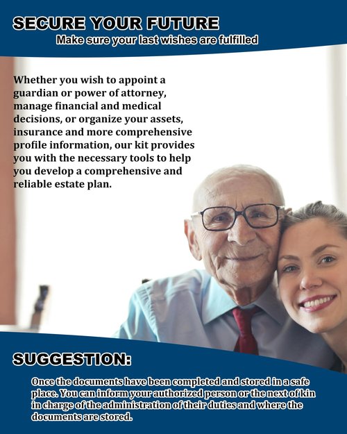 2-in-1 Estate Kit, Include Estate Planning Kit and Personal File Organization Kit, With Detailed Instruction, Planning Living Wills, Estate POA, and Organization of Important Personal Information