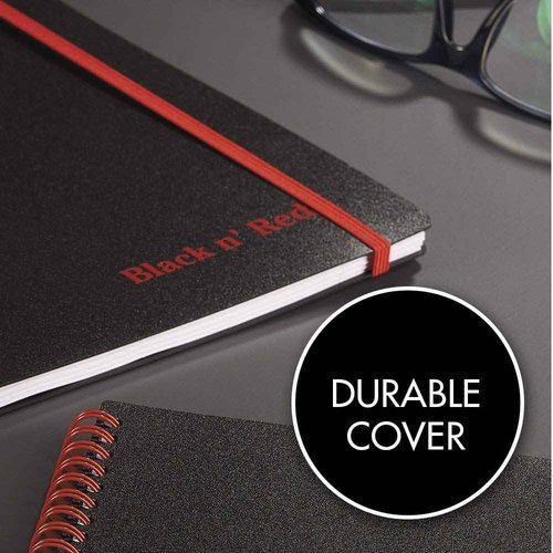 Black n' Red Notebooks, Twin Wire, Poly Cover, 11-3/4” x 8-1/4”, Large, 70 Ruled Sheets, 2-Pack (73399)