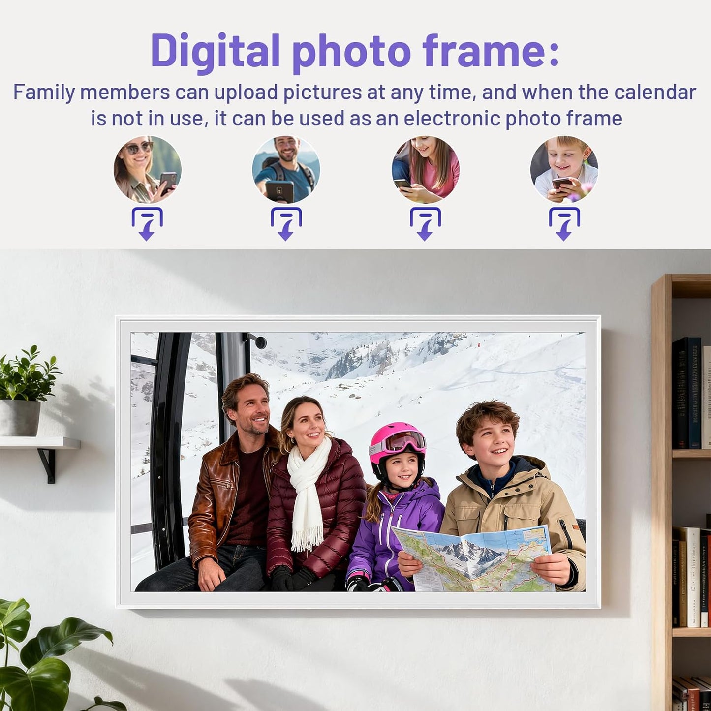 Smart Calendar Max 27-Inch Digital Family Organizer - Interactive Touchscreen Display, Wall Mountable