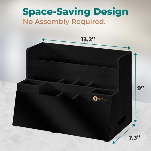 NYPOT Black Desk Organizer - Wood Desktop Organizer with Drawers and Dry Erase Board - Desk Buddy Whiteboard with Storage for Supplies, Wooden Desktop Whiteboard Dorm for Home and Office