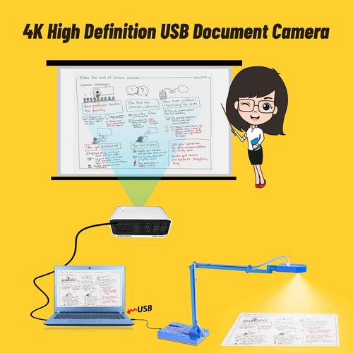 Mirabox 4K Ultra HD 3-in-1 15MP USB Document Camera/Webcam/Visualizer,Compatible with Mac OS,Windows,Chromebook for Live Demo,Web Conferencing,Distance Learning,Remote Teaching,Object Viewing