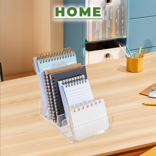 4 Pcs Acrylic Mail Holder, Acrylic File Mail Desktop Organizer Sorters, 7 Compartments Acrylic Mail Organizer, Clear Desk Organizer File Holders, Acrylic Letter Organizer for Office, Home, School