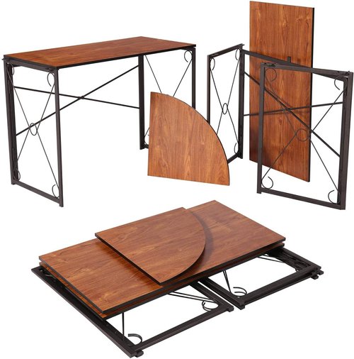 VECELO L Shaped Computer Corner Desk, 59’’x59’’ Large Industrial Home Office Workstation, Multi-Usage Long 2 Person Table, Easy Assembly/Saving Space, Brown Wooden Grain
