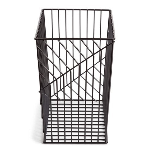 U Brands Vena Wire File Basket, Office Supplies, Metal, Black, 1 Count