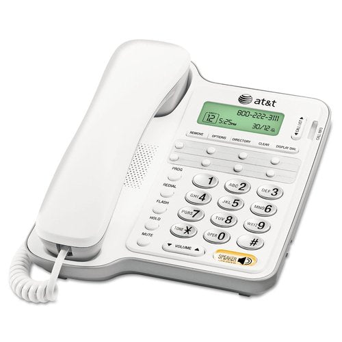 AT&T CL2909 Corded Phone with Speakerphone and Caller ID/Call Waiting, White