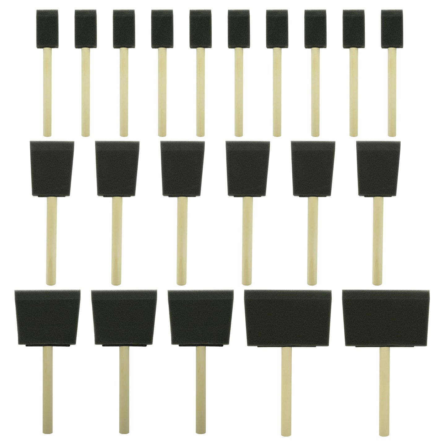 Fewanland Poly Foam Brushes 21pcs, Sponge Brushes, High Density Foam Paint Brush for Painting, Staining, Paint Sponges (1", 2", 3", 4")