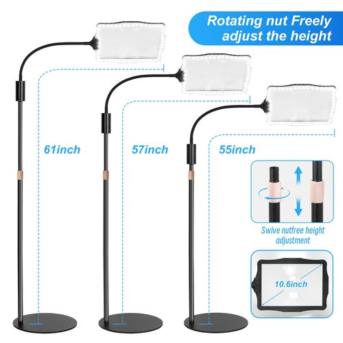 10X Magnifying Glass, with Light and Stand, 3 Light Modes Rechargeable Floor Magnifying,Suitable for Reading, Sewing, Crafts, DIY, Embroidery, Close Work. Magnifiers for Seniors