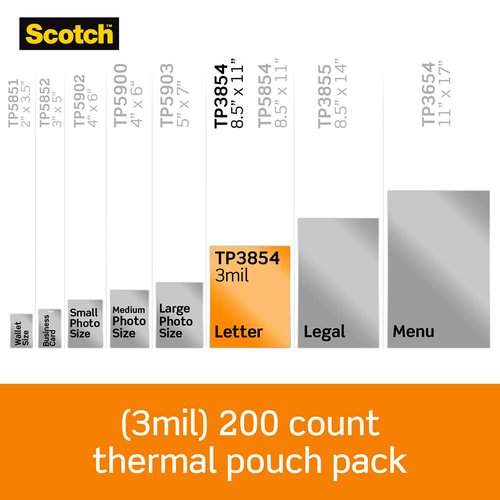 Scotch Thermal Laminating Pouches, 200- Count, 8.9 x 11.4'' & Thermal Laminating Pouches, 100-Pack, Clear & Thermal Laminator, 2 Roller System(TL901X)
