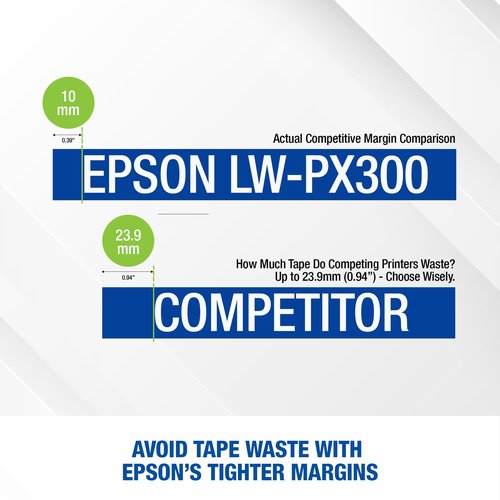 LABELWORKS Epson LW-PX300 Industrial Label Maker for Office – Compatible with Stickers, Magnets, and Shrink Tube, Portable Handheld Design, Label Maker and Tape Only