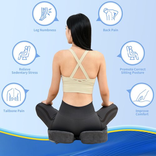 Zickskt Seat Cushion for Office Chair, Gel & Memory Foam Chair Cushion, Sciatica & Coccyx Pain Relief Cushion for Long Sitting Office Workers, Car Drivers