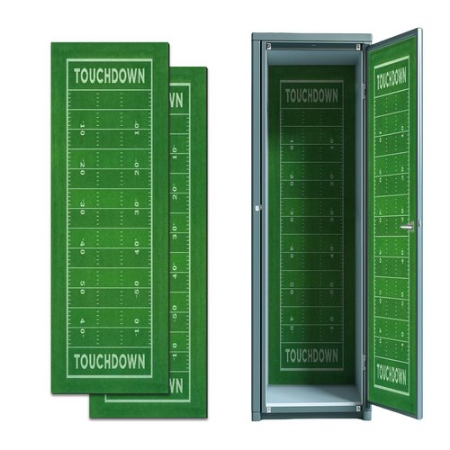 2 Pcs Locker Magnetic Wallpaper American Football Field Artificial Turf Soccer Field 12" x 36" Wall Magnetic Sticker Removable Locker Accessories Decor Easy Install for Office School