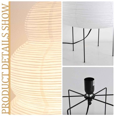 Teru Ji Kaikang 15.75" Desk Rice Paper Floor Light,Nordic Design Floor Lamp,Rice Paper Lantern Bedside Light,Living Room Desk Lamp Bedrooms Paper Desktop Lights