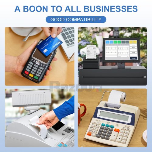 50 Rolls- 2 1/4 X 50 Thermal Receipt Paper Rolls- Fits All Pos Cash Registers, For Clover POS Cash Register Printers-Premium Quality German Paper