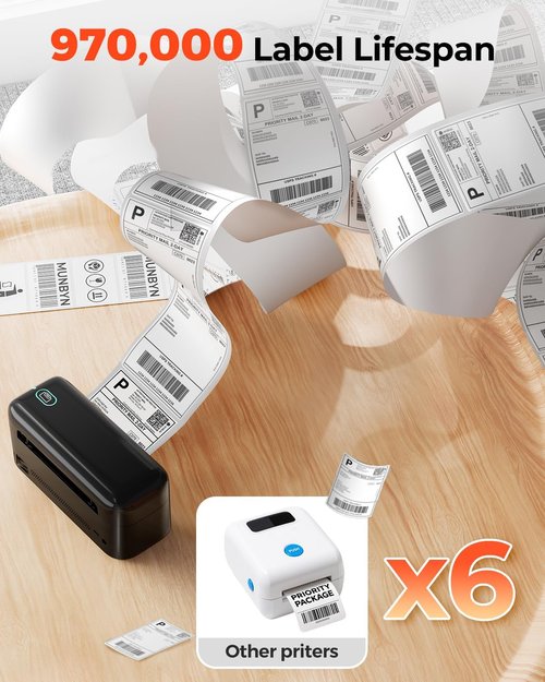 MUNBYN Bluetooth Thermal Label Printer - RealWriter RW402B | 4x6 Shipping Labels for Small Business, Compatible with Android, iPhone, Windows & More