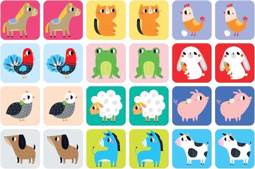 Banana Panda Suuuper Size Memory Game - Farm Animals - 24 Extra-Large Cards for Toddlers 2-4 Years