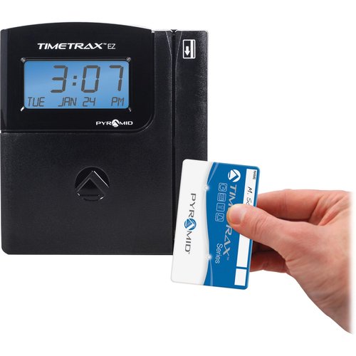 Pyramid Time Systems - TimeTrax Automated Swipe Card Time Clock System with Software Download [TTEZEK], Terminal, 50 Swipe Cards, Cables and Quick Start Guide - Made in The USA - Black