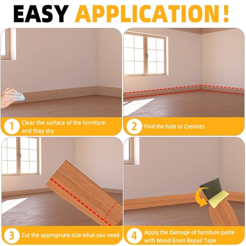 GSCIT Club Wood Grain Repair Tape, 24 inch X 25ft Self Adhesive Red Oak Grain Repair Patch for Tables, Chairs, Baseboards, Doors, Windows, Floors, Handicraft DIY.