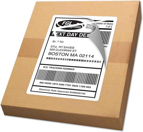 Shipping Labels w/ TrueBlock Technology, Inkjet Printers, 5.5 x 8.5, White, 2/Sheet, 25 Sheets/Pack, Sold as 5 Pack