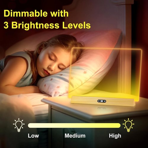 LED Note Board - Rechargeable 17-Inch Doodle Glow Light Up Desk Sign | 9 Modes, Includes 5 Markers & Tracing Book