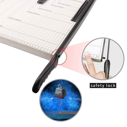 Paper Cutter B3 Stack Paper Trimmer Guillotine Heavy Duty Metal Base, 21" Cutting Length with Guard Rail Safety Blade Lock, 10-Sheet Capacity, Guillotine Paper Slicer Cutter for Office School