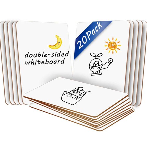 20 Pack Double Sided Dry Erase Board Classroom Pack 12'' x 9'' Small Whiteboards for Office Teachers Students Schools Supplies Thickness 3mm Mini Answer Paddles Easy to Wipe