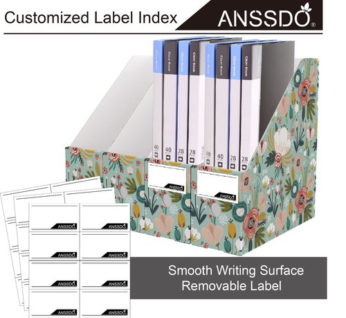 ANSSDO 6 Pack Cardboard Magazine Holder - Premium Magazine File Organizer, Large Volume Storage Box as Book Bins or Folder Holder for Desk - Teal Floral