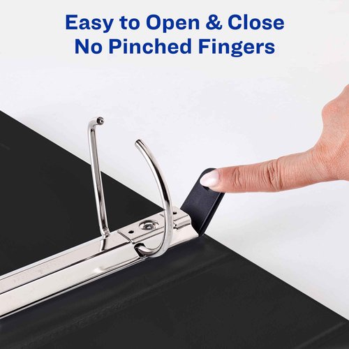 Avery Heavy-Duty View 3 Ring Binder, 3 Inch One Touch Slant Rings, 3.5" Spine, 1 Black Binder (79100) (Pack of 4)