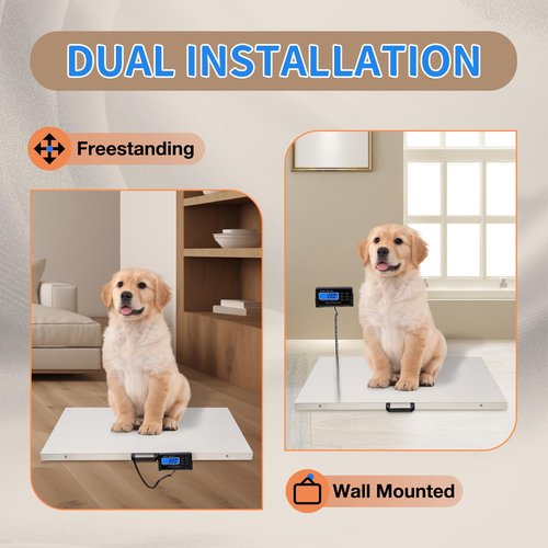 Erhdexzhg Digital Weighing Scale for Pets,Heavy Duty Livestock Platform Scale with LCD,660 Lbs-Load Capacity Veterinary Scale,Two Weighing Modes,High Accuracy,Scale for Large Pets Postal Warehouses